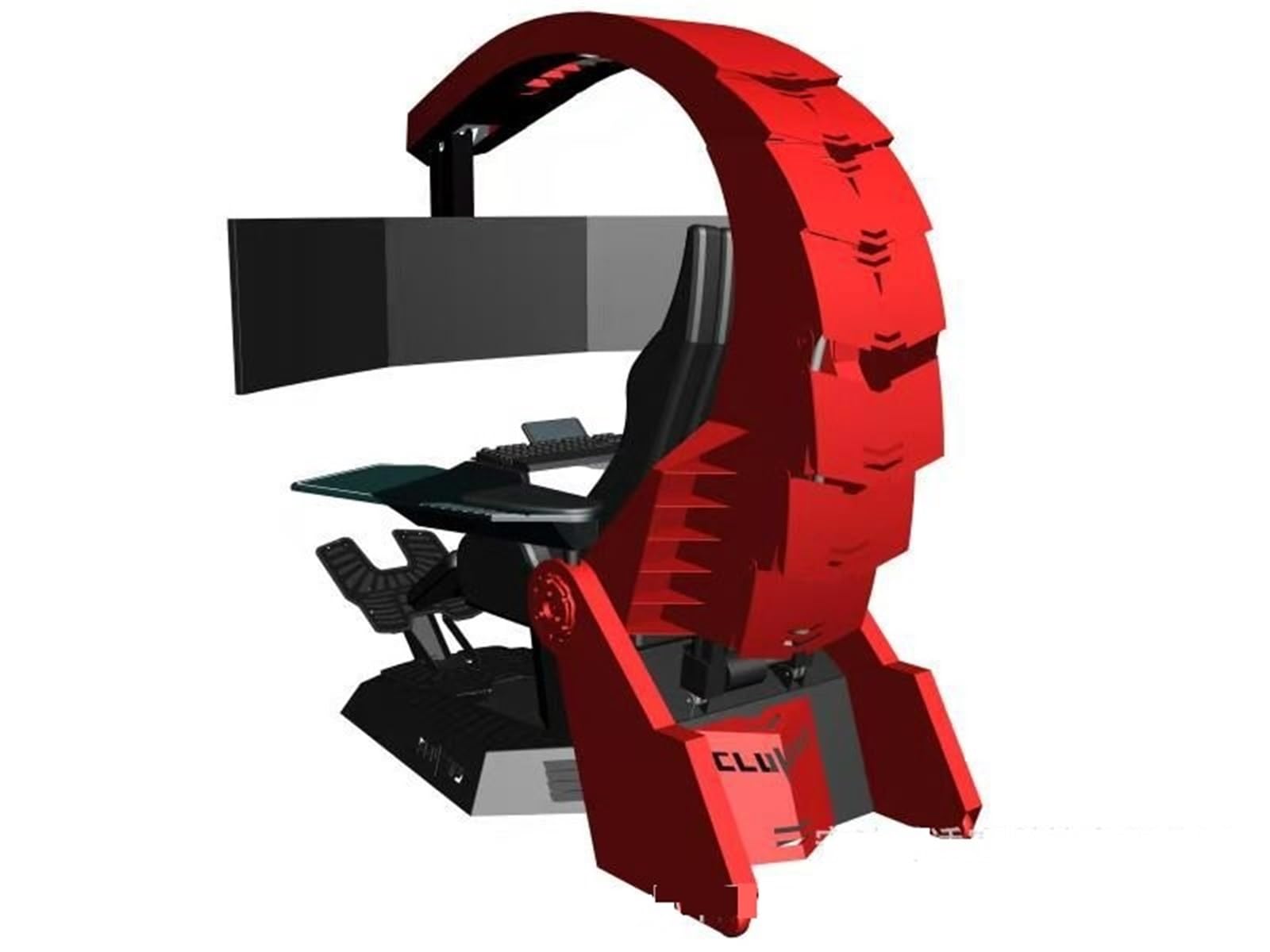 PXDRB Computer Cockpit Chair Kirin Integrated Zero Gravity Computer Cockpit Massage Esports Cockpit Esports Chair Supports 5 Screens