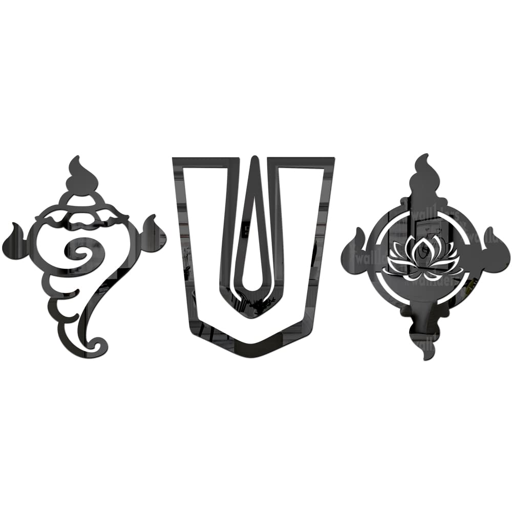 Wall1ders Shanku Chakra Namah (Size 41 x 17 cm) Pooja Room Sticker for Home, Festival Wall Mirror Stickers, Acrylic Stickers, Wall Stickers for Hall Room, Bed Room, Kitchen (Black) (B0BWYPFM4B) Amazon Price History, Amazon Price Tracker