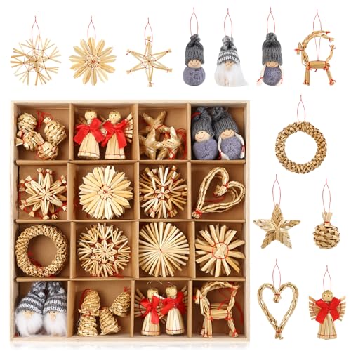 Traditioneller Christbaumschmuck 25 Anstore 58 Teiliges Strohsterne Christbaumschmuck,...