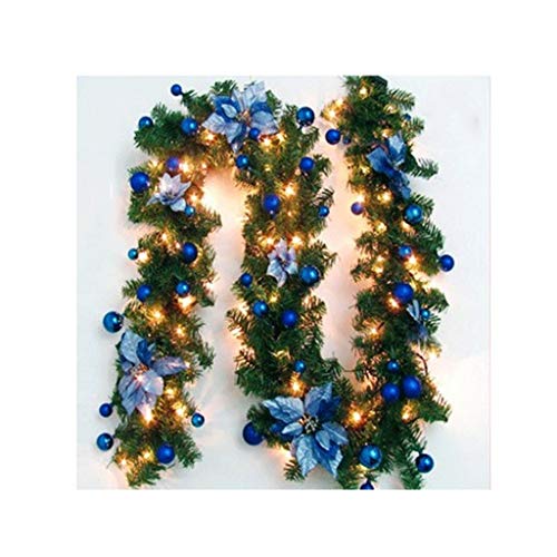 Couronne de Noël artificielle pré-éclairée 2,7 m pour habiller une porte