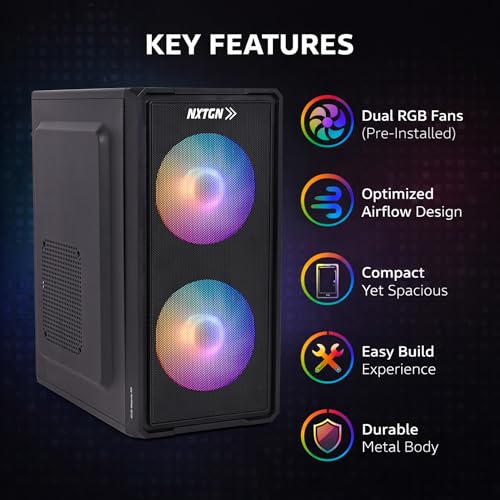 Image of NXTGN Premium Tower Desktop PC | Core i7-6700 3.40GHz | 16GB DDR4 RAM | 512GB M.2 NVMe SSD | Windows 11 Pro & MS Office 2021 | Dual-Band 5G WiFi + Bluetooth | 2 RGB Fans | 2-Year On-Site Warranty