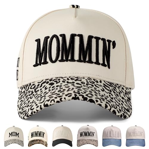 Mommin Trucker Hat for Womens Mothers Day Great Gifts for Women Mom Stepmom Wife Vintage Two Tone Adjustable Embroidered Mom Baseball Cap