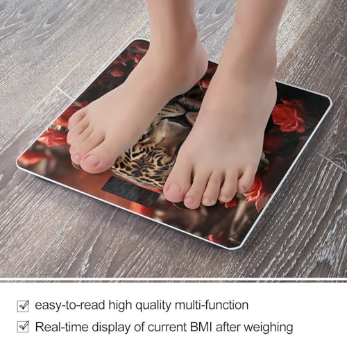 Báscula digital de baño con pantalla LCD y superficie de vidrio templado miniatura 5