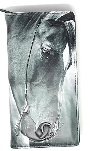 Shag Wear Horse Portrait Large Wallet for Women and Teen Girls Vegan Faux Leather 7