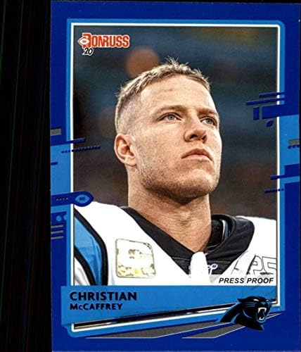 2020 Donruss Football Press Proof Blue Photo VARIATION #48 Christian McCaffrey Carolina Panthers Official Panini America NFL Retail Exclusive Trading Card