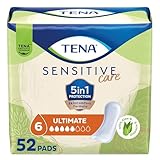 TENA Sensitive Care Incontinence Pads for Women, Bladder Control & Postpartum, Ultimate Absorbency, Regular Length, 52 Count