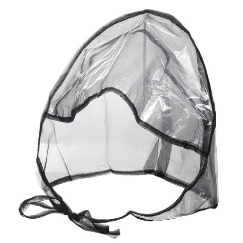 La Mart Rain Bonnet With Full Cut Visor & Netting - Black