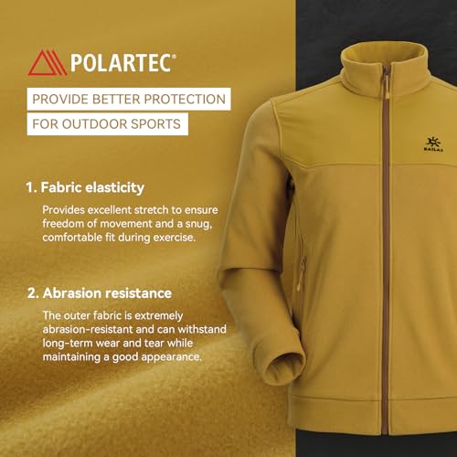Image of KAILAS Men's Fleece Hooded Full Zip Jacket Lightweight Winter Jacket Polar Warm Coat Pockets Outdoor Jacket