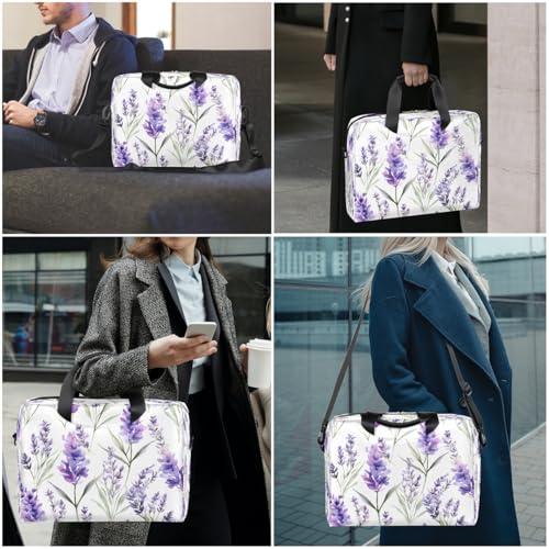Maletín notebook con estampado de flores lavanda 15.6" miniatura 2