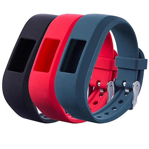Chofit Recambio para Vivofit JR 2/Vivofit JR/Vivofit 3 Correas, Pulseras de Silicona Compatible con Garmin Vivofit JR 2/Vivofit JR/Vivofit 3 Pulsera de Actividad (Negro+Pizarra+Rojo)
