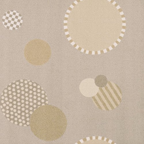 Playful Patterns Baby Dots Rectangle Childrens Area Rugs 01 Beige - 5 ft. 4 in. x 7 ft. 8 in.