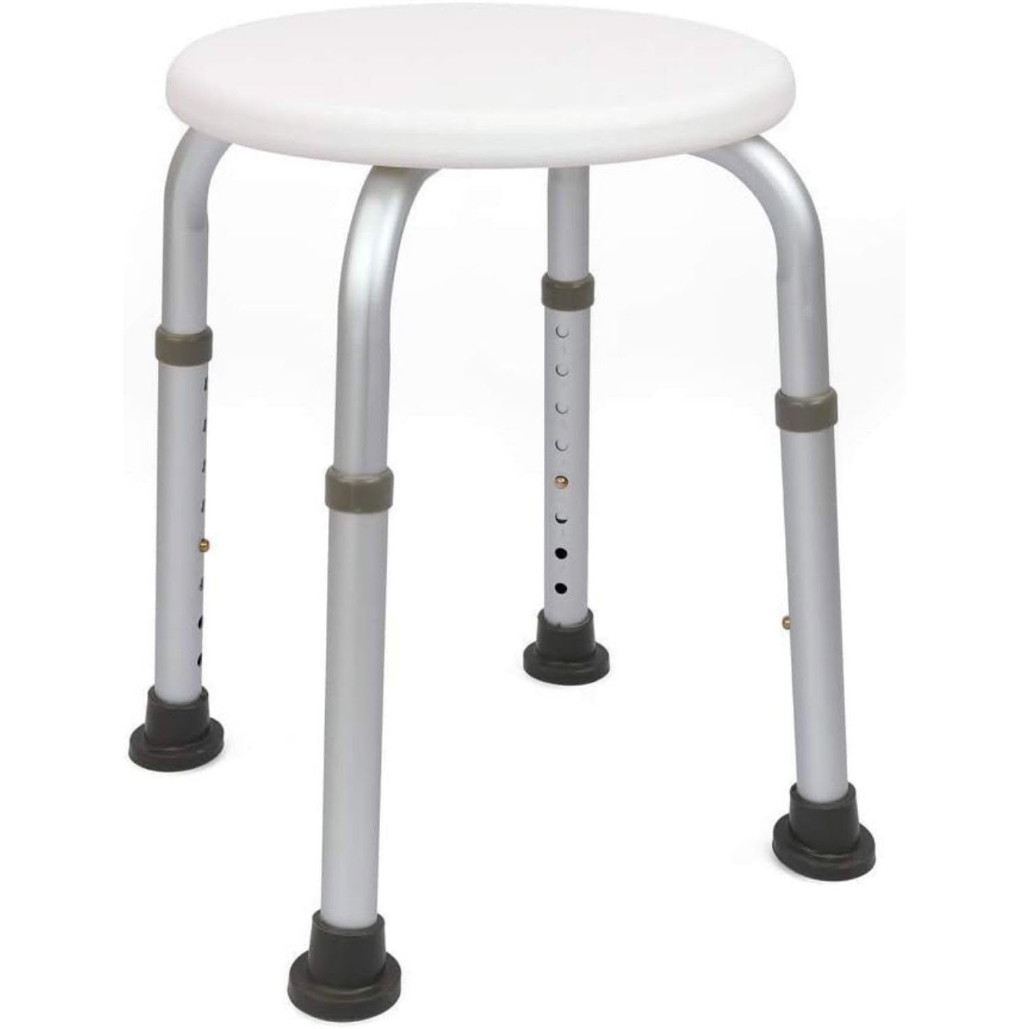 OrtoPrime Taburete de Ducha Redondo - Taburete Baño Antideslizante para discapacitados o Ancianos - Silla Ortopédica para Ducha - Asiento Ducha Adulto - Silla para baño Adulto - Altura Regulable