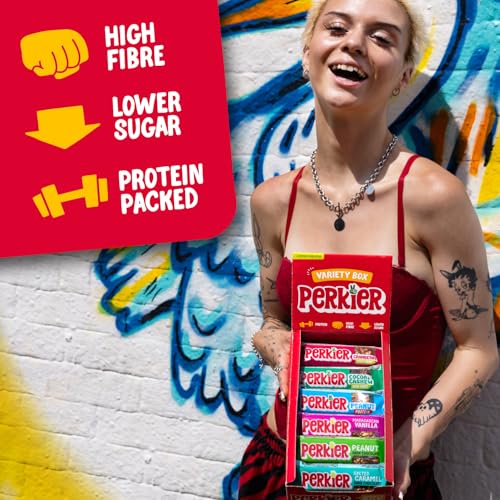 Perkier Variety Box,18 bars, 6 Flavours, Vegan, Gluten Free, Protein, High Fibre, Lower Sugar Snack, Natural Ingredients, Lower Calorie, Healthy, No Palm Oil, Nut Bar, Carbon Neutral - Image 6