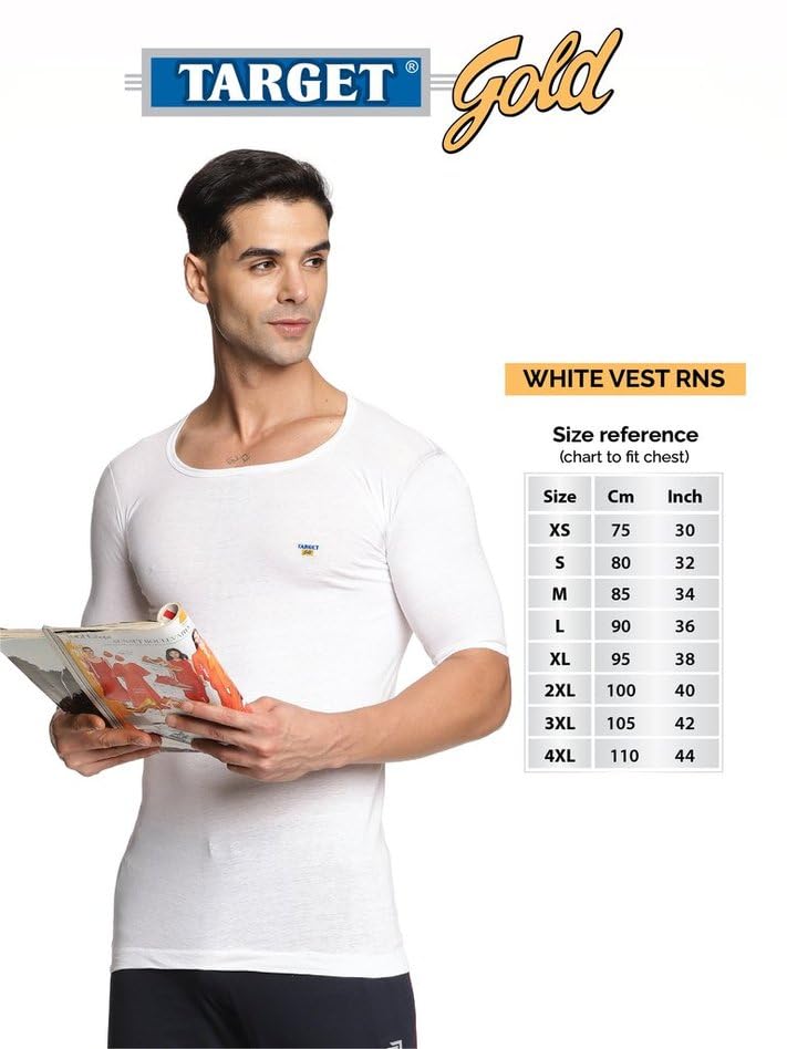 Image of Men's Vest - 100% Cotton, White, Comfortable, Breathable, Baniyan for Men(Pack of 4)