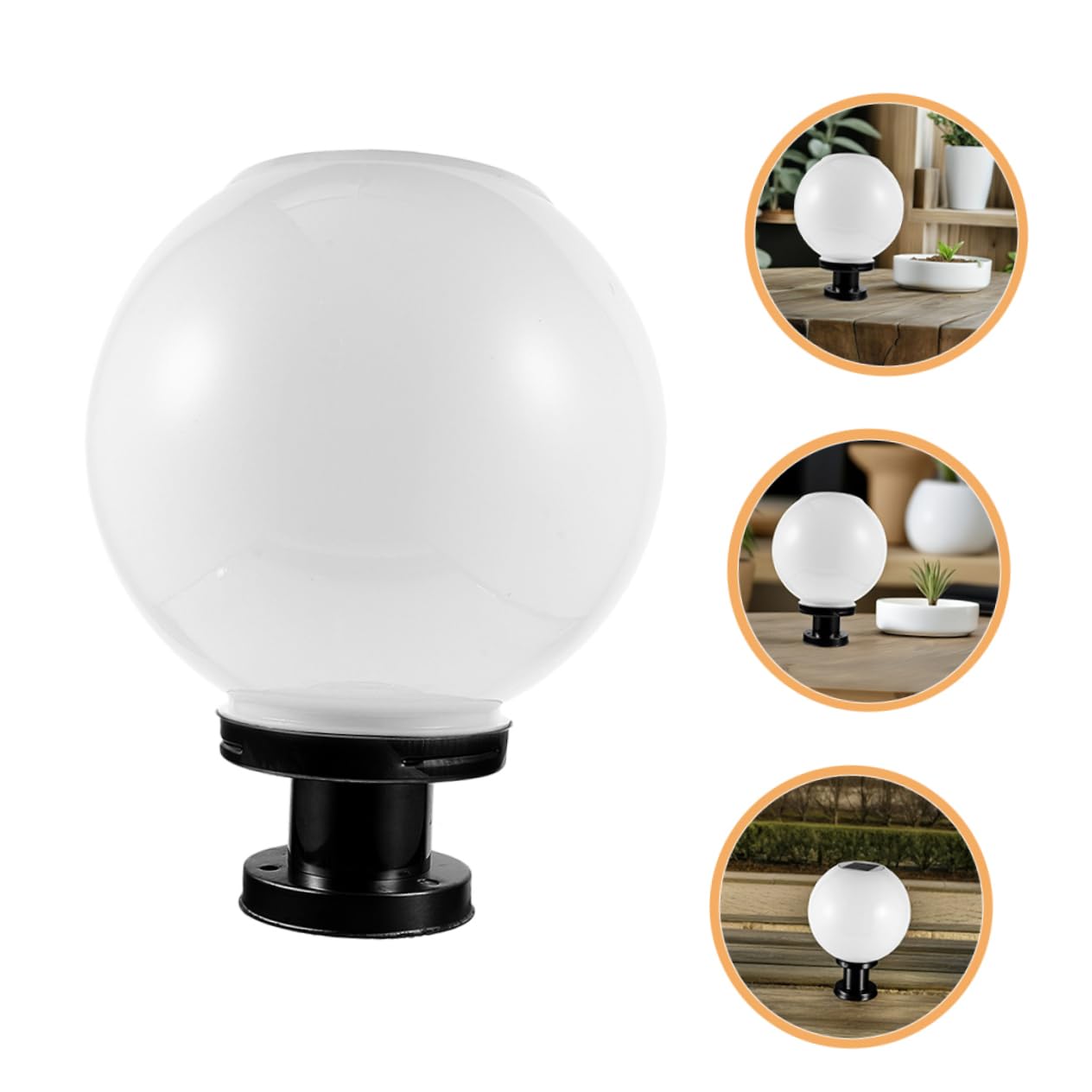 Homoyoyo Lampada Solare per Pilastro Base Nera, LED, 20cm, Giardino | Acciaio Inox, Vetro e Acrilico, Sensore Crepuscolare Integrato, Resistente alle Intemperie, Vialetto