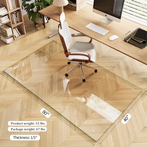 Image of Koonmi 40 inch x 80 inch Office Chair Mat for Hardwood Floors & Carpets