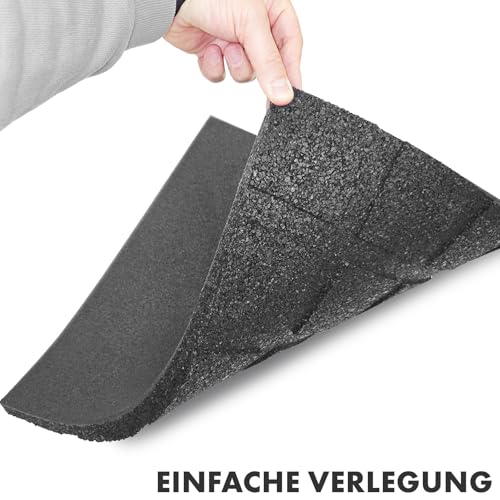 Floordirekt Universelle Schutzmatte, Fallschutzmatte - 50 x 50 x 2,5 cm, Grau - wetterfeste Bodenschutzmatte, Gummimatte - rutschfeste Oberfläche mit Drainage