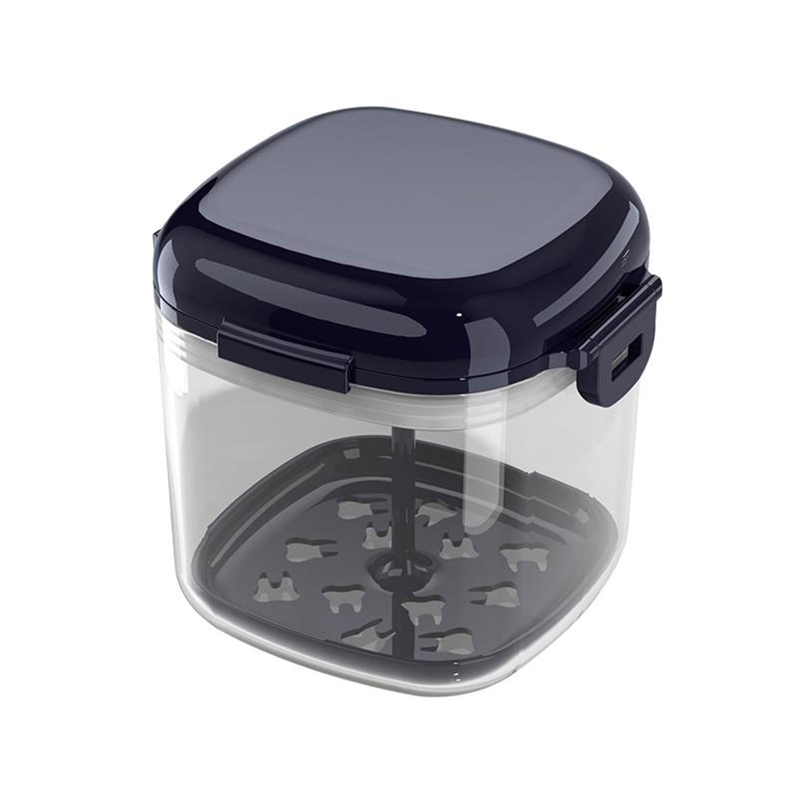 ATORSE Denture Cleaner Case with Lid with Strainer Basket Denture Cup for Elderly Gift Black-image-46