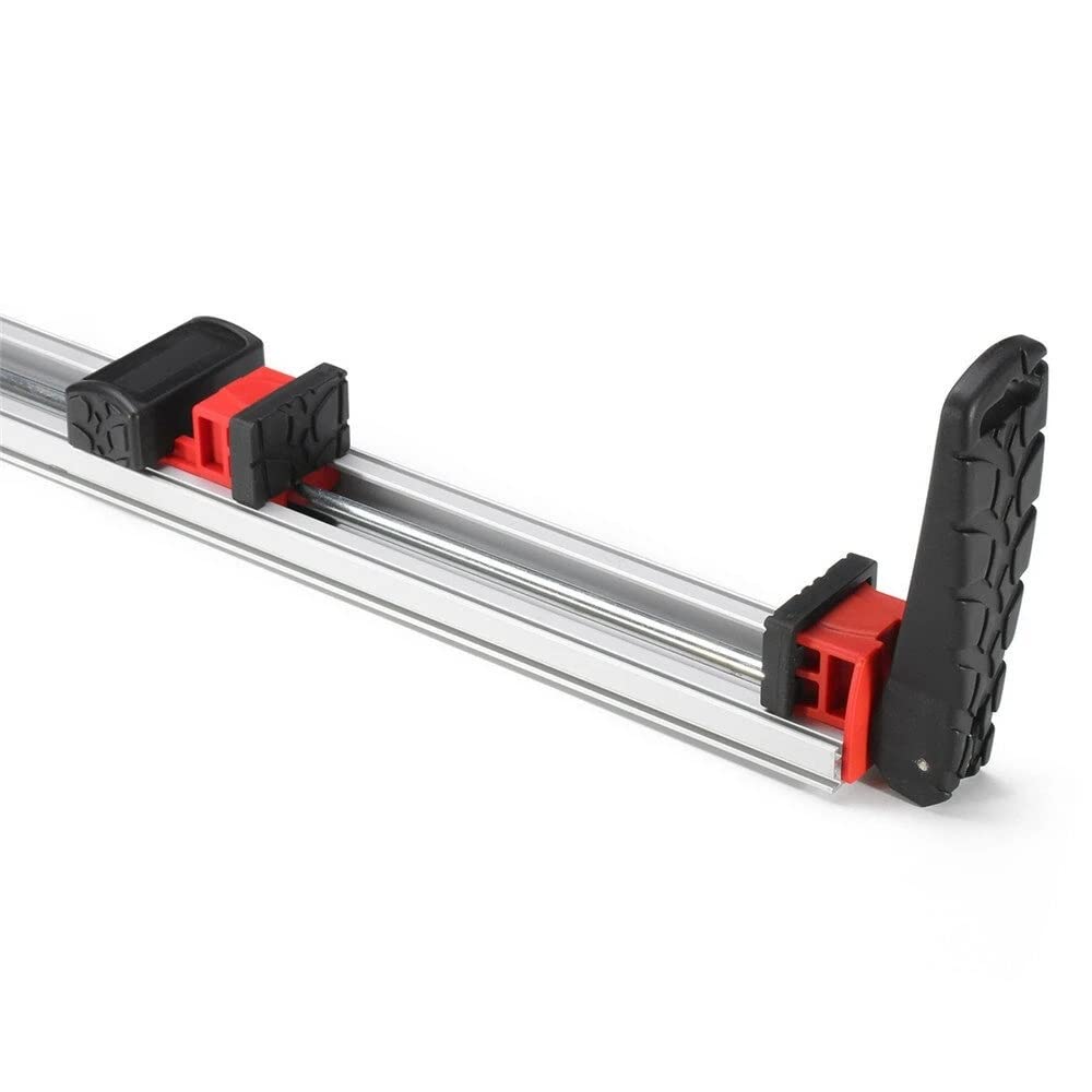 Abrazaderas de barra, borde de abrazadera de aleación de aluminio de banco y guía de corte recto for sierra circular, herramienta de carpintería de longitud de corte de 24 pulgadas, tornillo de banco