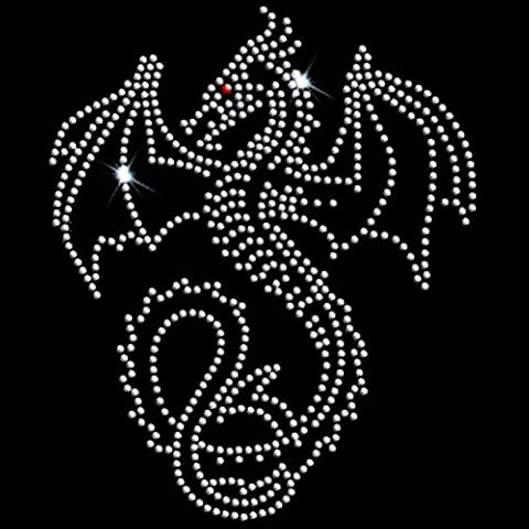 Rhinestone Transfer " Gothic Dragon " Iron-On, Hotfix, Bling Cover