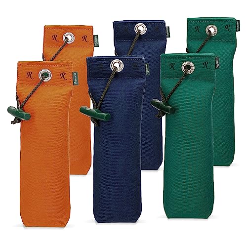 Romneys Standard Dummy 500g | Aktion 5 + 1 GRATIS | Robustes Material | Mit Wurfgriff | Schwimmfähig | Ideal für das Apportiertraining (farbmix)