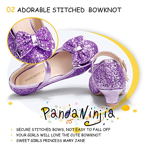 Image of PANDNAINJIA Girls Dress Shoes Toddler Heels Mary Jane Pumps