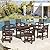 Homenjoy Patio Table and Chairs Set 7 Pieces, HDPE Weather Resistant Outdoor Dining Set with Umbrell Hole, Rectangle Outdoor Dining Table with 6 Patio Chairs, Patio Dining Set for Balcony, Dark Brown