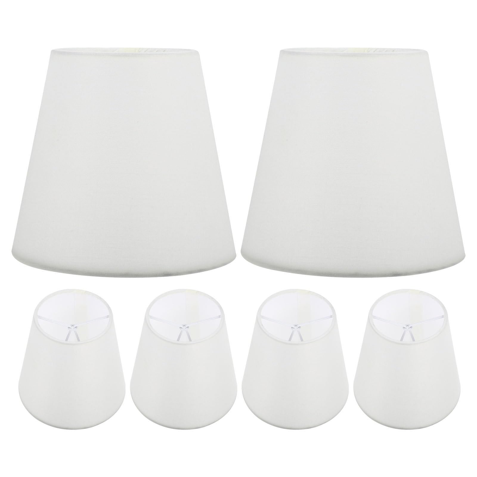 6 Pezzi Paralume Mini Clip Beige e Metallo, Design Raffinato a Tamburo Supporto Stabile e Facile Installazione per Lampade da Scrivania a Sospensione in Camera da Riposo