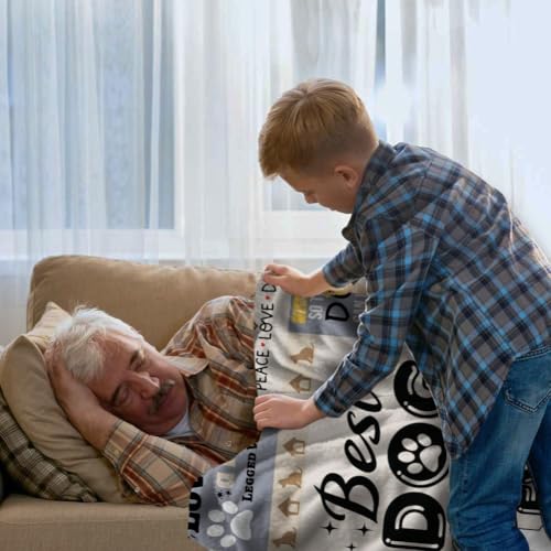 AJIIUSV Hunde-Opa-Geschenke für Männer, Geschenke für Hundeliebhaber, Hundeopa, Überwurfdecke, 127 x 152,4 cm, Geschenk für Hundeliebhaber, Geschenke für Hunde, Opa zum Vatertag, Hundebesitzer,