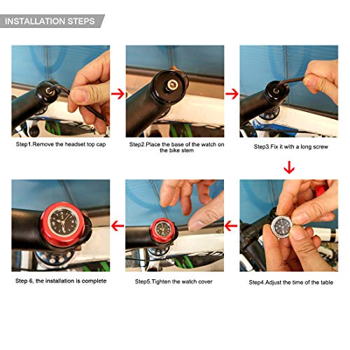 image for FETESNICE MTB Road Bike Bicycle Headset Stem Watch,Cycling Head Parts 