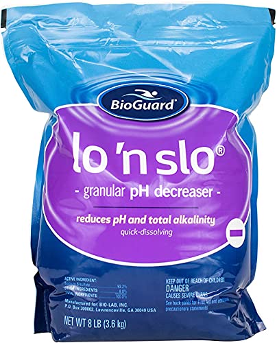 BioGuard Lo 'N Slo, 8 lb, Granular pH Decreaser, Total Alkalinity Balancer, Quick Dissolving, Suitable for All Pool Types