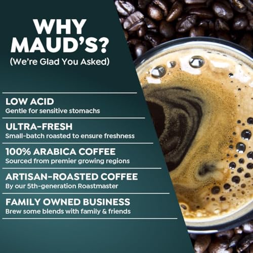 Image of Maud's Kona Medium Roast Coffee Pods, 50ct | Medium Roast Flavored Coffee in Single Serve Pods - Compatible with Keurig Coffee Makers