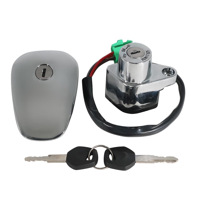 Ignition Switch Fuel Gas Cap Seat Lock Keys for Suzuki 44200-38A00 44200-38A80, 44200-38A80-KEY 44200-38A90-KEY, for Suzuki VS800 Boulevard S50 2005-2009, VS1400 Boulevard S83