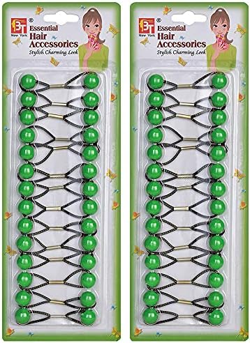 28 Pcs Hair Ties 12mm Ball Bubble Ponytail Holders Colorful Elastic Accessories for Kids Children Girls Women All Ages (Green)
