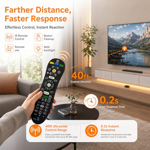 Universal TV Remote Control, Easy Setup Replacement Remote, Compatible with U-Verse S30-S1B Receiver, Smart TVs, Streaming Devices, Cable Boxes, Wide Compatibility, Black by Generic - Used condition - Image 4