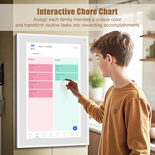 smart digital calendar 215-inch electronic wall calendars amp chore chart full hd interactive touchscreen display for family schedules plannerseamless schedulingorganizing-walldesk mountable
