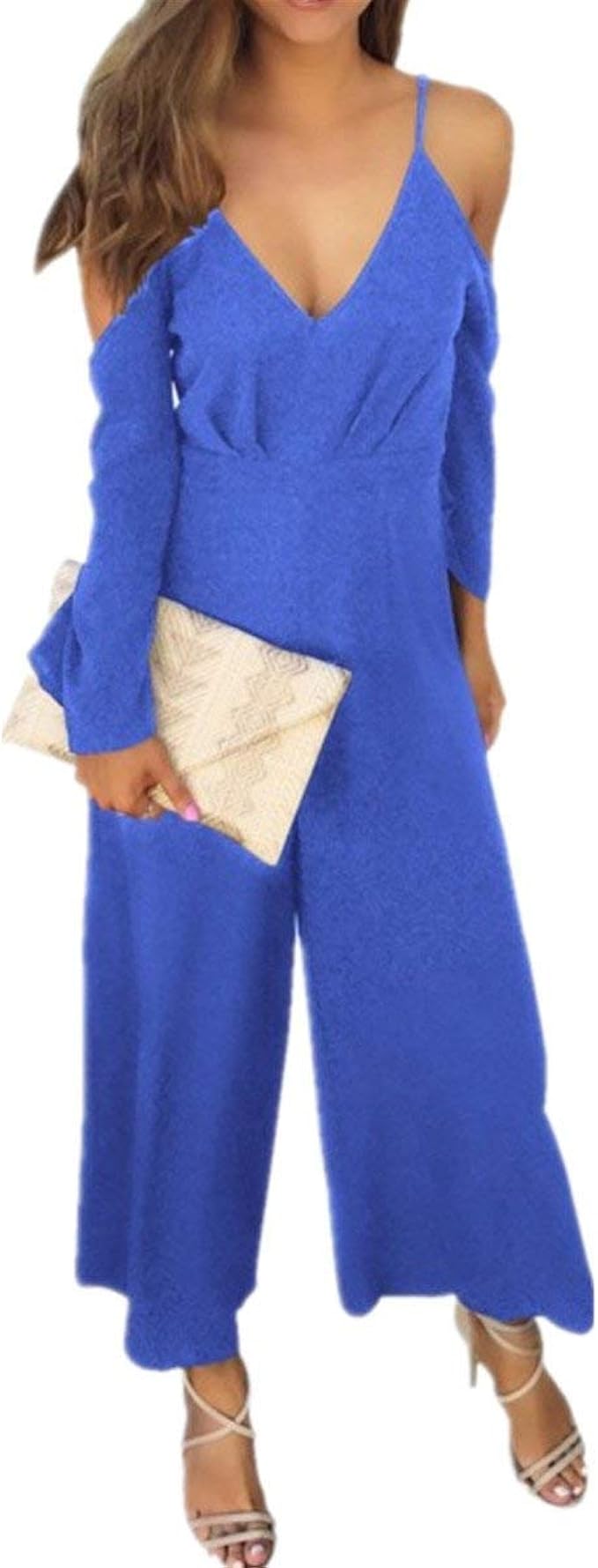 Mujer Jumpsuit Verano Elegante Pantalón Largos Traje Vintage Colores