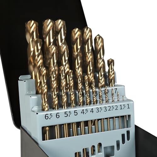Metallbohrer Set, 25tlg. HSS-E M35 COMOWARE Bohrer-Set Cobalt 1-13mm Drill Bit Set Spiralbohrer Profi für Metall, Stahl, Eisen …