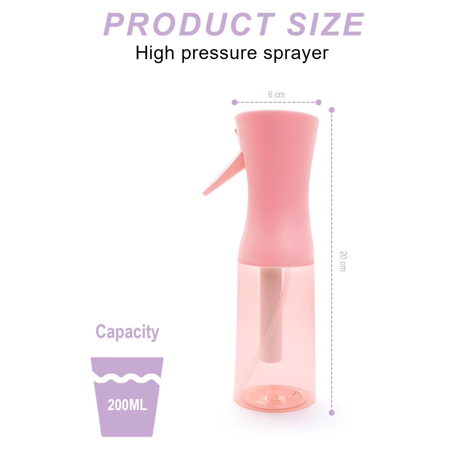 Cepillo Pelo Rizado Método Curly con Pulverizador Agua Pelo - Peine Definidor de Rizos para Formar, Definir Rulos y Reducir Frizz - Color Rosa, 27cm，200ml Spray Bottle