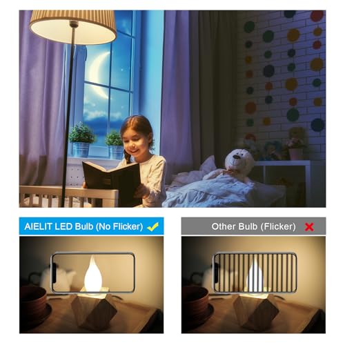 AIELIT CA10 Frosted E26 Candelabra LED Bulb 25 Watt Equivalent, Dimmable, Soft White 3000K, 200 Lumens, 2W Vintage Filament Candle Light Bulbs for Hallway Entryway Porch Chandelier, 6-Pack by AIELIT - Image 4