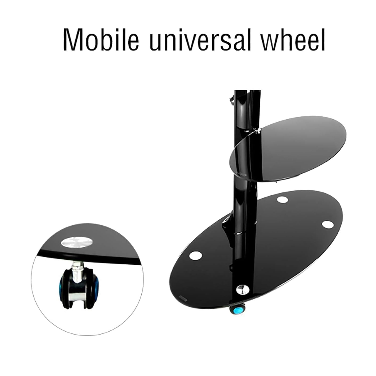 Soporte móvil de Suelo para TV - Soporte con Ruedas para TV, para Pantallas de 32 a 65 Pulgadas, Soporte Giratorio e inclinable con Base Grande y Bandeja de almacen,
