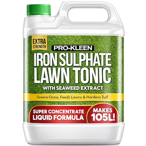 Pro-Kleen Lawn Tonic Liquid Iron Sulphate Quality Ferrous Conditioner Fertiliser Grass Greener Turf Hardener | Long-Lasting for a Healthier Looking Garden | Helps Prevent Lawn Disease (5 Litres)