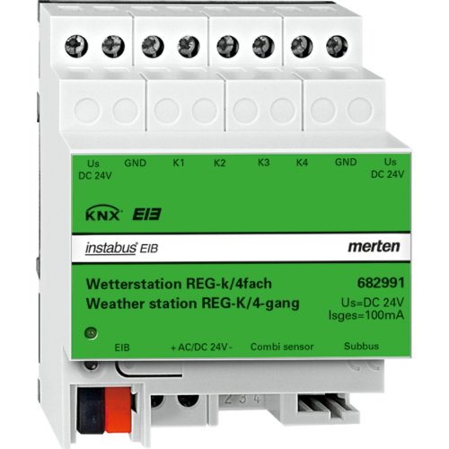 Merten, 682991, Stazione meteorologica Reg-K, 4 Moduli, Grigio (Grau)