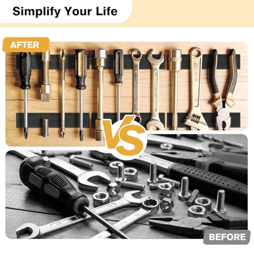 Image of SummerBrite 20 Pairs Heavy Duty Hook and Loop Strips with Adhesive, 1 x 5 Inch Industrial Strength Sticky Back Fasteners, Double Sided Mounting Tape for Walls & Home, Black