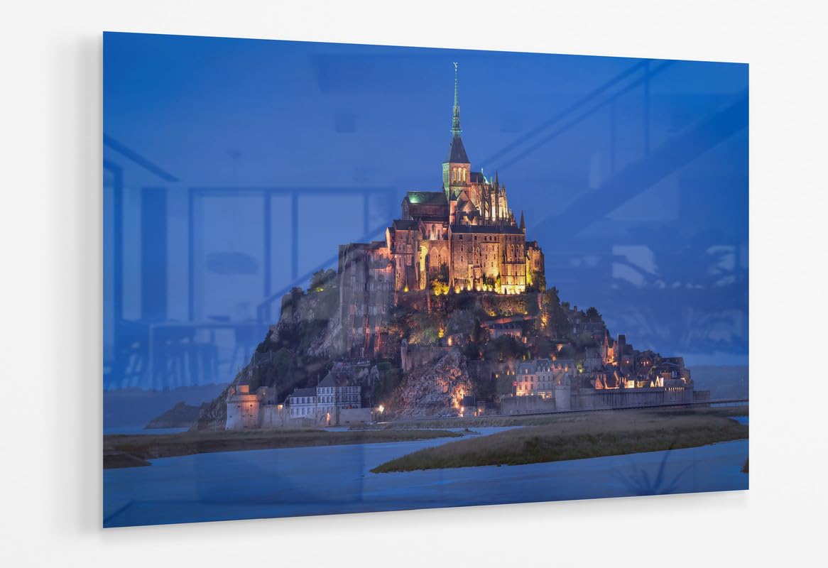 BPA® Le Mont Saint Michel Castle Acrylic Canvas For Home And Office Décor (30x41)