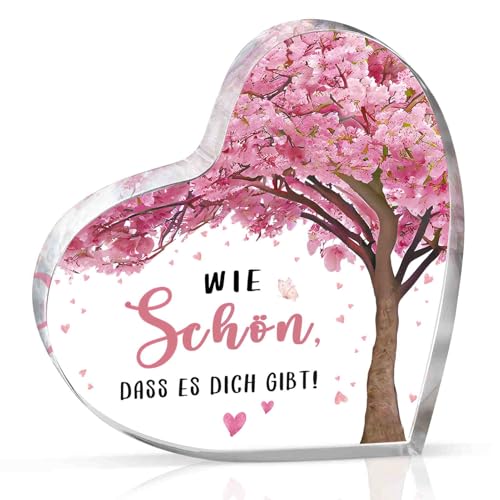 Gleevara Geburtstagsgeschenk für Frauen Geburtstagsgeschenke für Frauen Herzförmige Acryldeko Geschenke für Frauen Geschenk für Freundin Ehefrau Frau Geburtstag Wie Schön DASS Es Dich Gibt