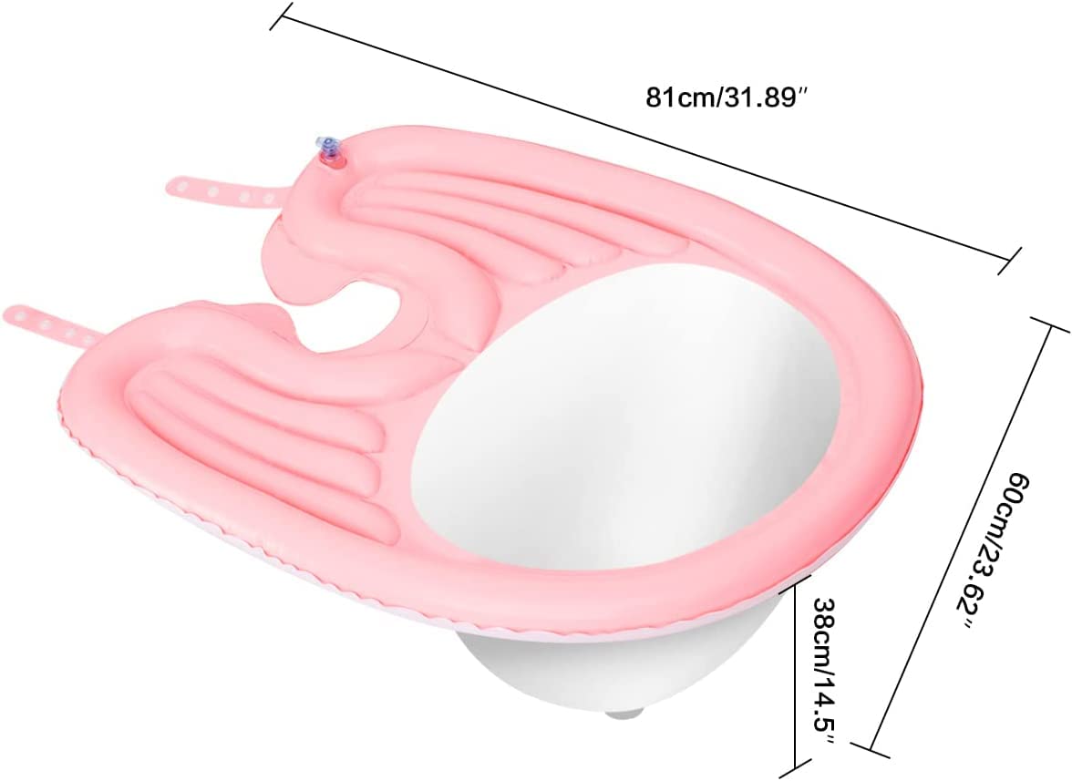 Lavandino Gonfiabile per Lavaggio di Capelli Victop Lavatesta Vassoio Portatile Bacinella Lavandino per Shampoo Mobile per Bambini Anziani Disabili Incinta Pazienti con Tubo di Acqua (Rosa)