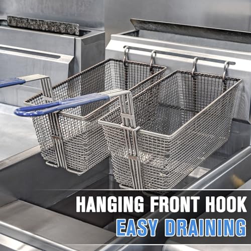 Mahoommakh Fryer Basket, 2Pcs Deep Fry Basket -13.2"X 6.5"X 5.9 Inch Fry Baskets With Handle For Commercial Restaurant Kitchen For Deep Fryer thumb #5