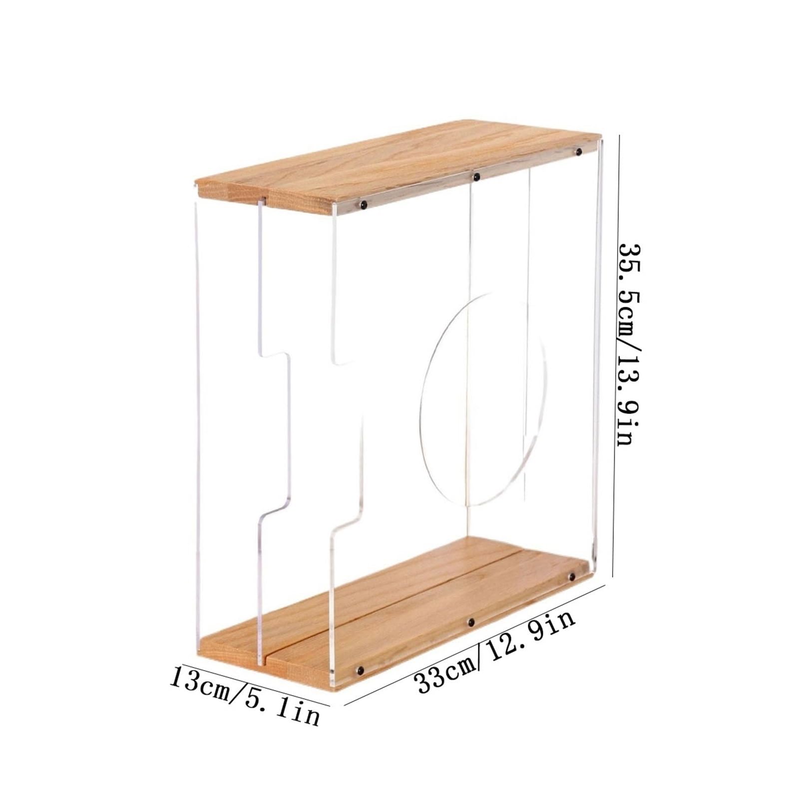 Scaffale per dischi in vinile, custodia per CD in legno con divisori in acrilico trasparente, supporto per dischi per l'organizzazione domestica, adatta per dischi in vinile standard