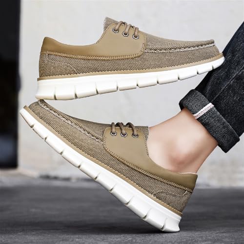 Mens Denim Lace Up Platform Derby Shoes Lightweight Breathable Casual Round Toe Non-Slip Walking Shoes Arch Support Skateboard Shoes Slip On Shoes Outdoor Fashion Casual Dress Sneakers for Men4